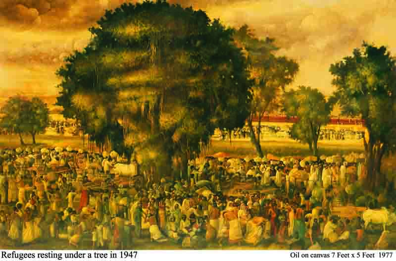 Refugees under the tree